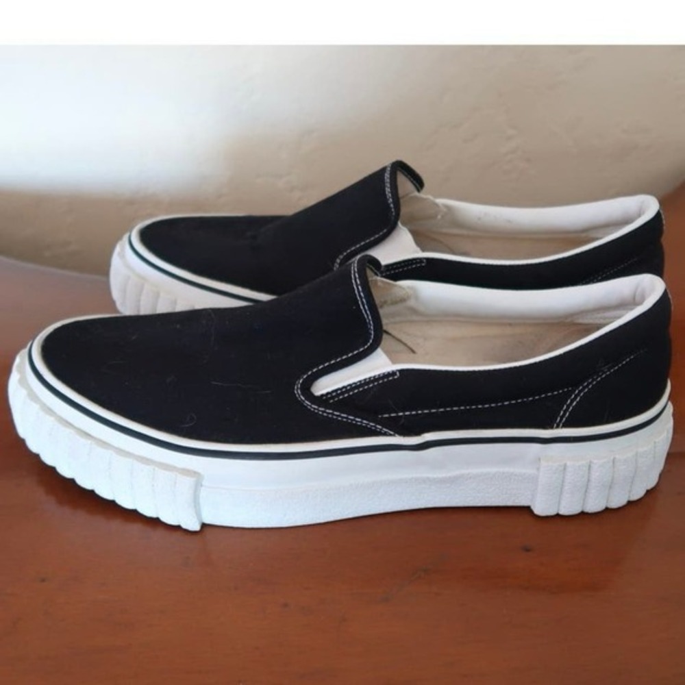 Ganryu Black Canvas Slip-On Sneakers Size 11 - Picture 5 of 6